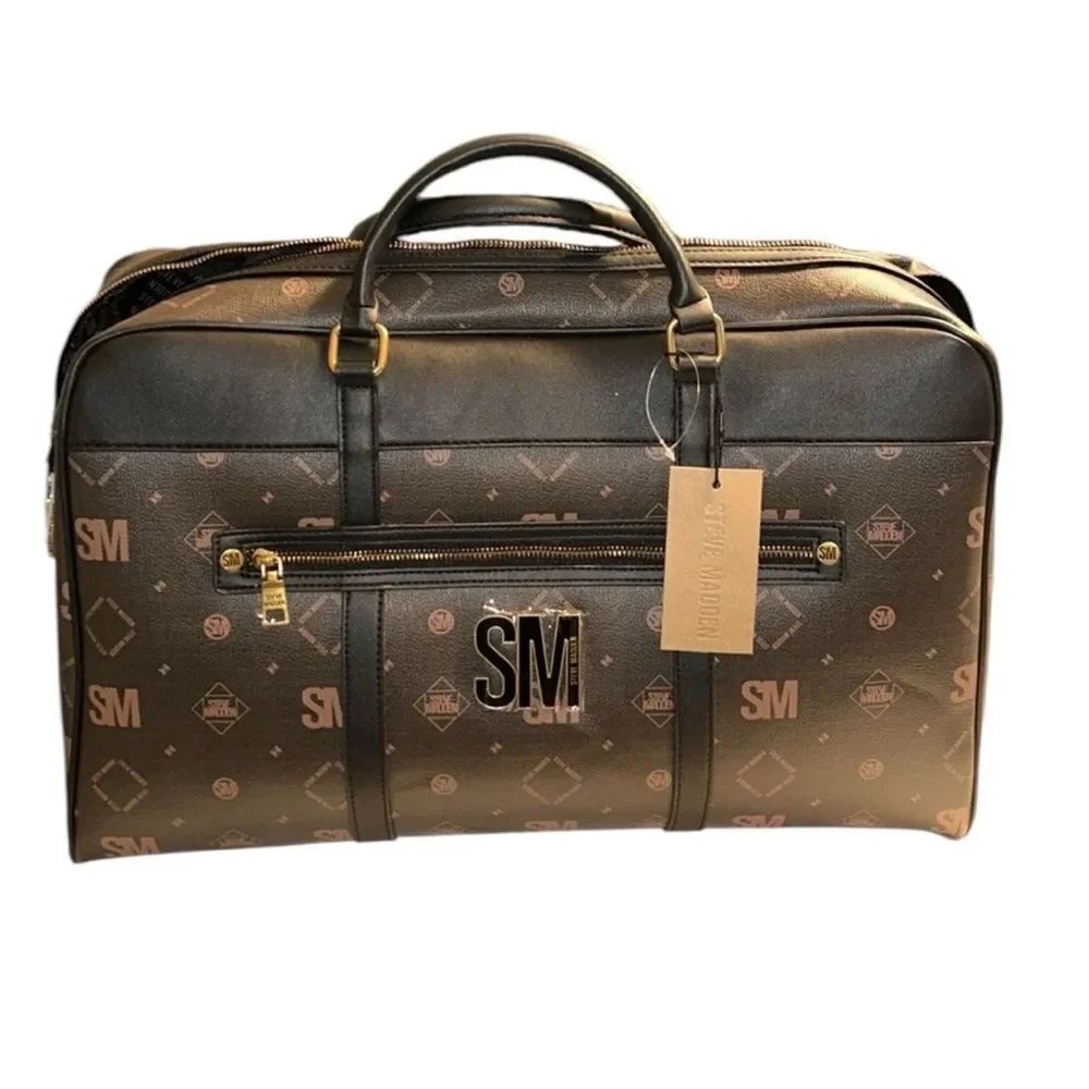Steve Madden Unisex Brown/Black Duffle Weekender
Bag(NWT)